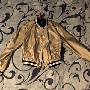 Cute gold bomber jacket f21